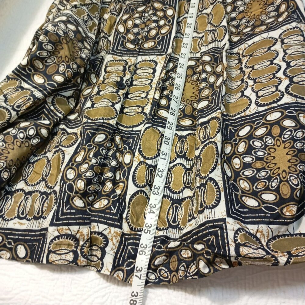 The African Village Multicolor Button-Front Short Sleeve Tunic Dress 100% Cotton - Picture 12 of 12